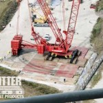 Looking down at crane from the top