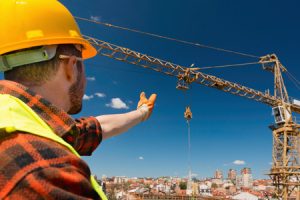 Construction Worker and Crane